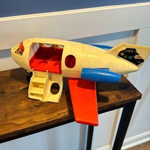 Toy Airplane Fisher Price 183 Fun Jet VTG 1970 Little People Plastic Jet